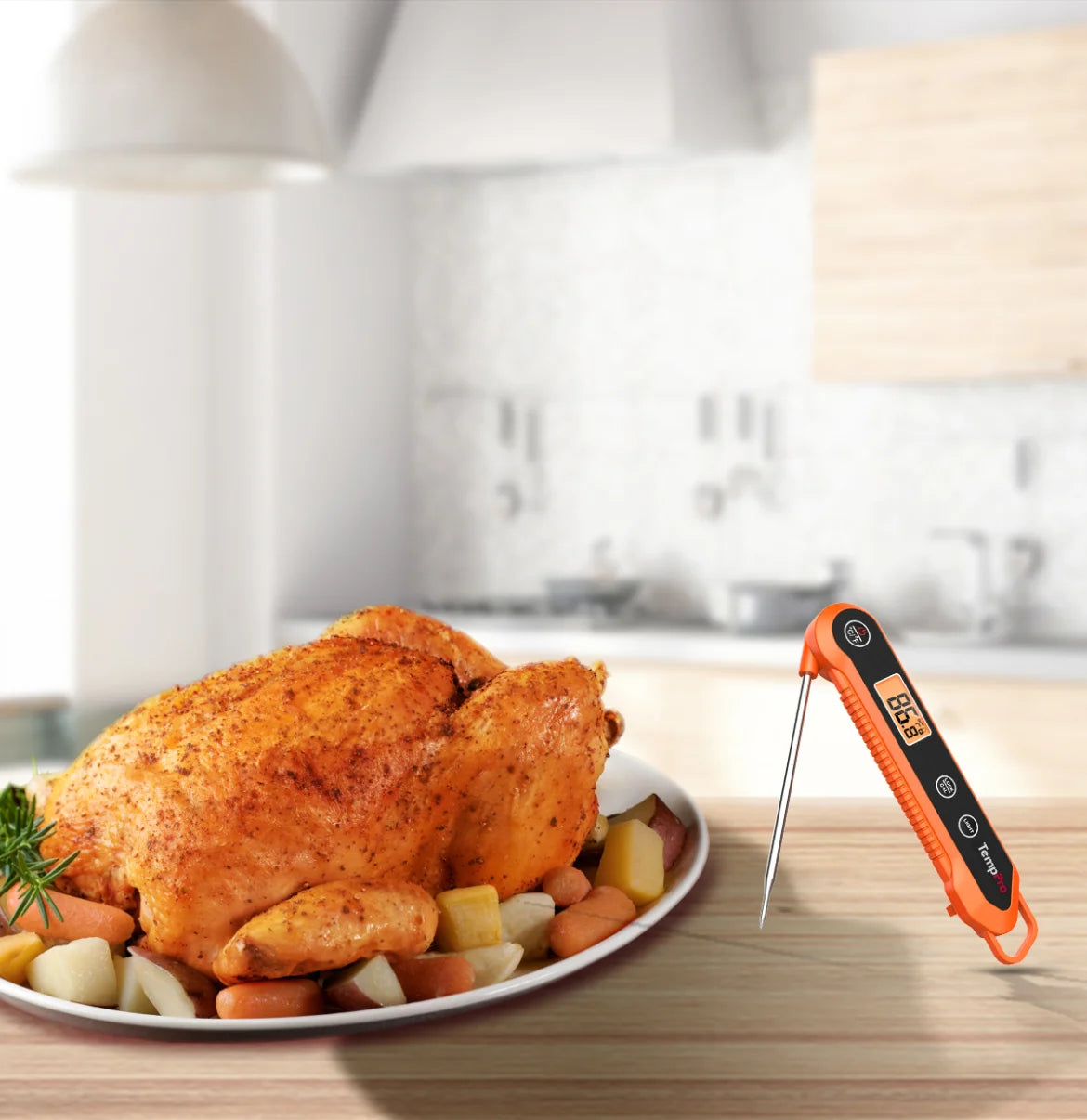 TempPro TP03H Instant-Read Meat Thermometer — Digital, Compact, Backlit