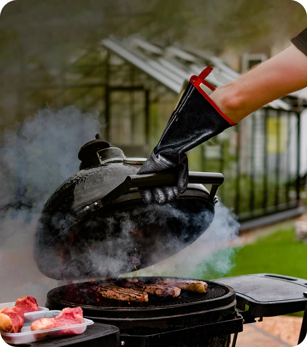 TempPro TP100 Waterproof BBQ Gloves — 932°F Heat-Resistant, 14