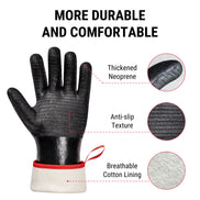 TempPro TP100 Waterproof BBQ Gloves — 932°F Heat-Resistant, 14" Sleeves