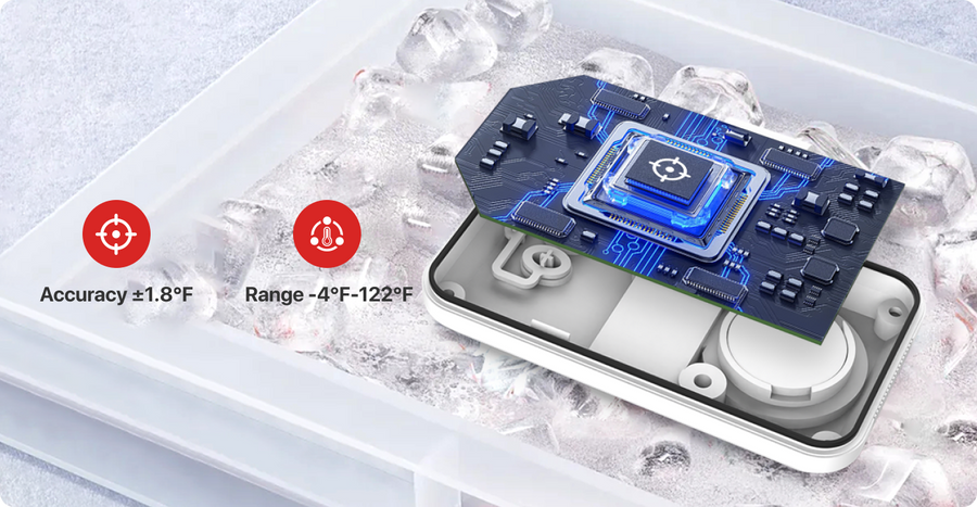 Termómetro digital para refrigerador y congelador TempPro TempAir CORE TP110 — Impermeabilidad IPX6, ±1.0 °C