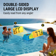 TempPro TempAir CORE TP111 Solar Floating Pool Thermometer - IPX8 Waterproof, Dual LCD
