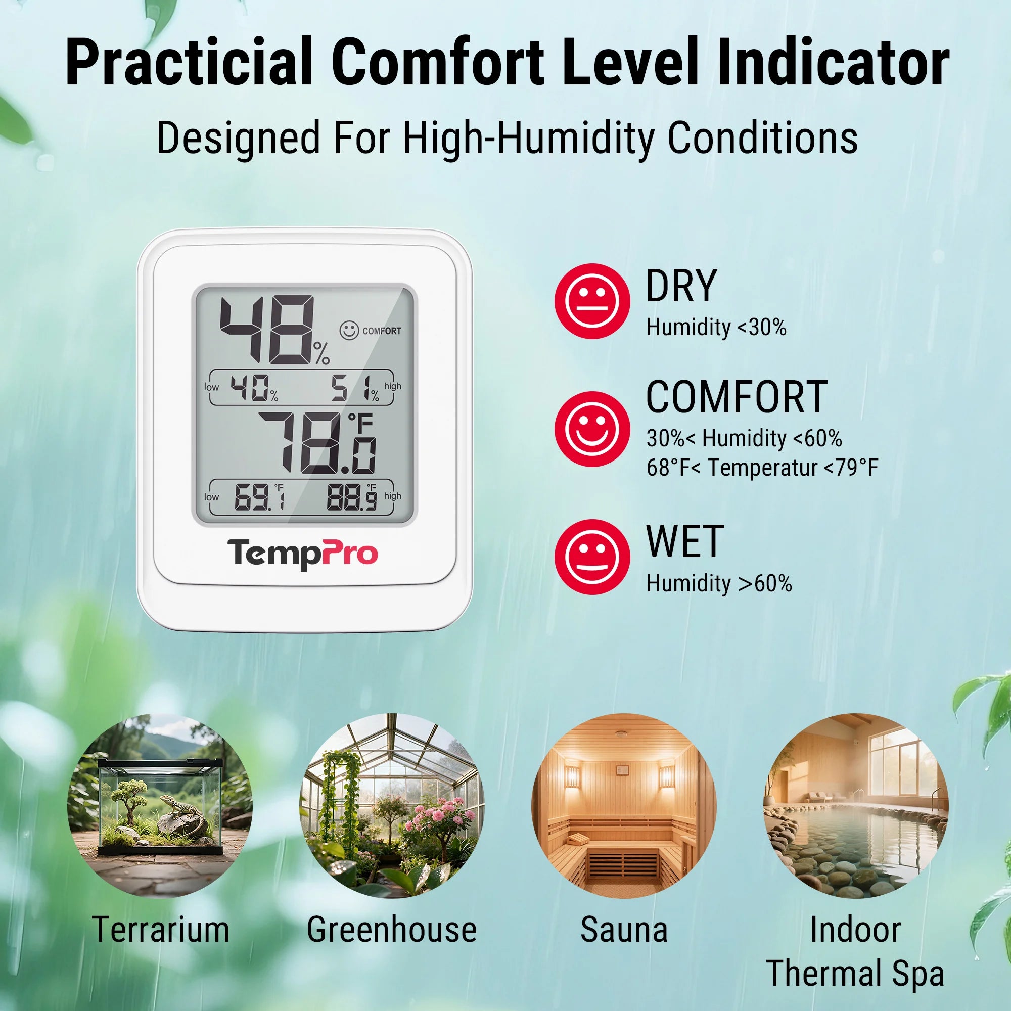Termómetro higrómetro para invernadero ThermoPro TP150