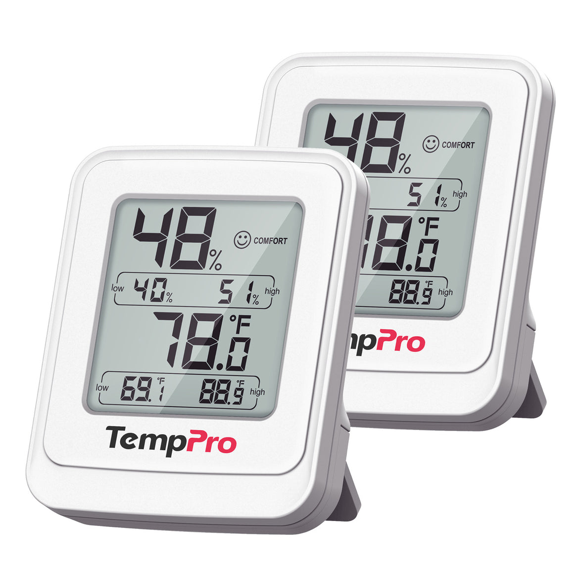 TempPro TempAir CORE TP150 Greenhouse Thermometer & Hygrometer — ±1°F/±2% RH, 24h Max/Min