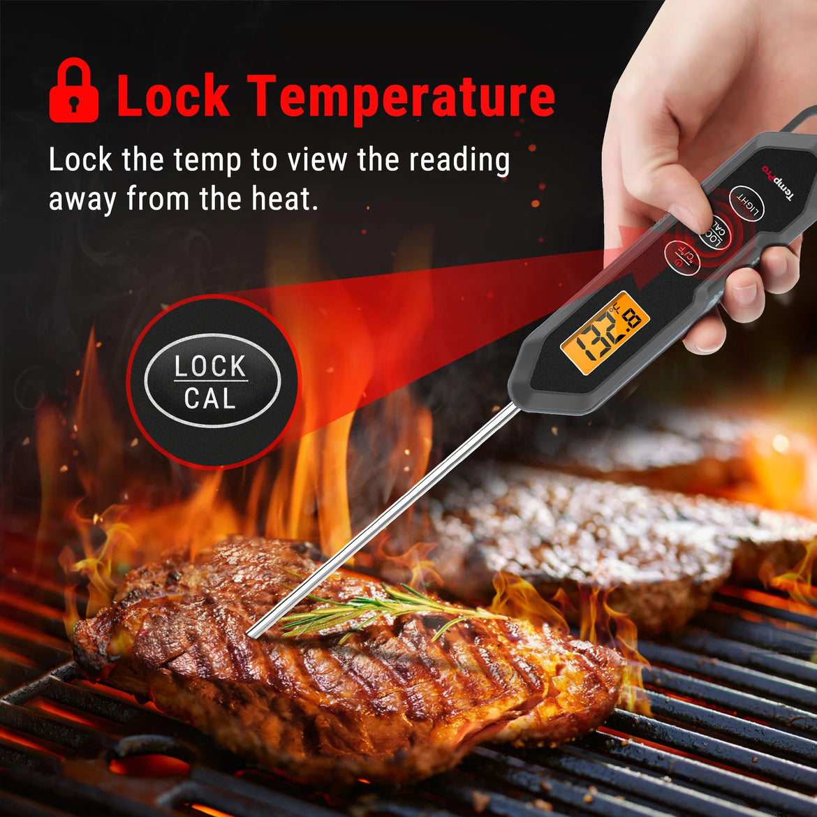 Termómetro de lectura instantánea para carne TP15H
