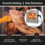 Thermomètre à viande TempPro TempTrack CORE TP16S à laisser en place — Sonde compatible four avec alarme intelligente