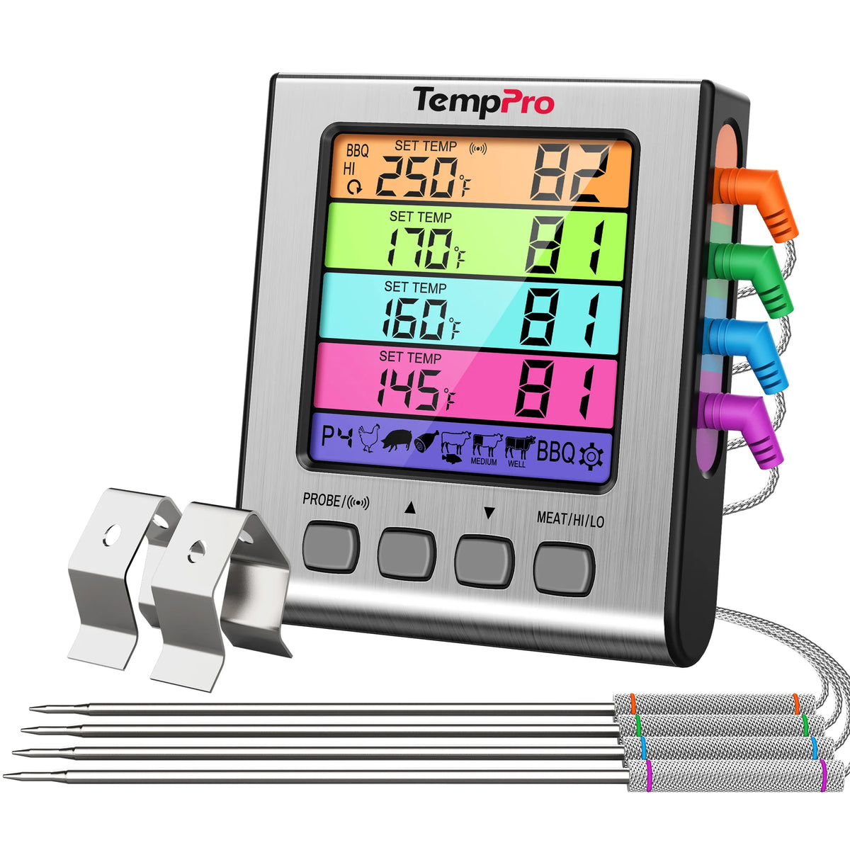 TempPro TempTrack ELITE TP17H Leave-In Meat Thermometer - 4 Probes