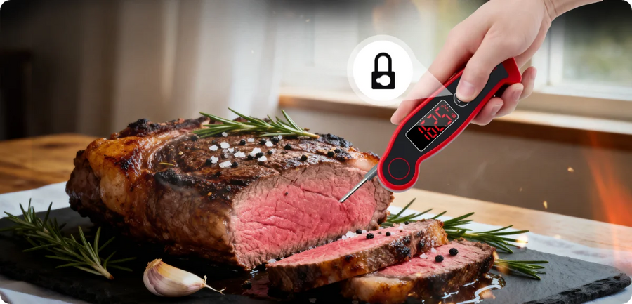 Termómetro de carne de lectura instantánea TempPro TempSwift ELITE TP19 — Digital, rápido y preciso, retroiluminado