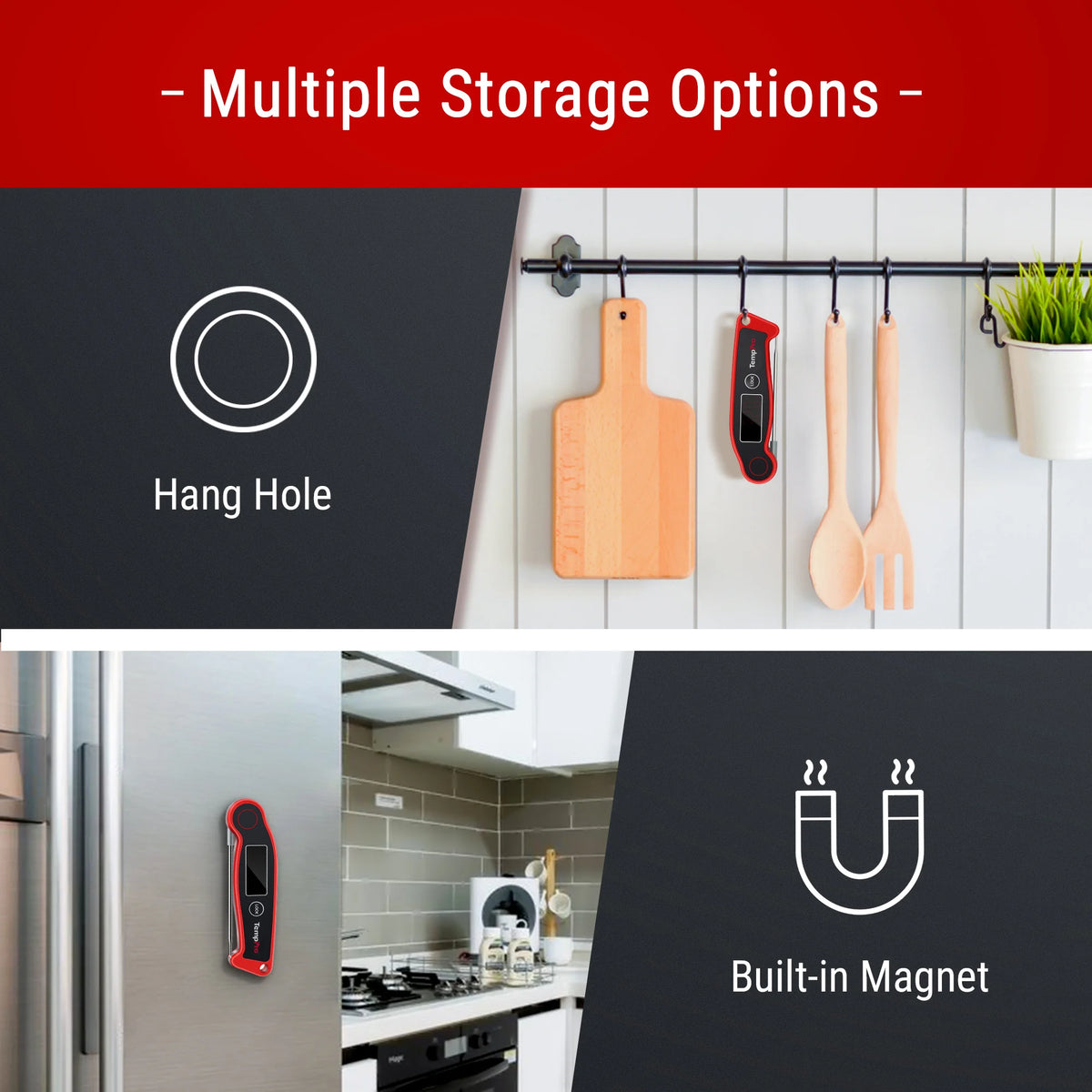 Termómetro de carne de lectura instantánea TempPro TempSwift ELITE TP19 — Digital, rápido y preciso, retroiluminado