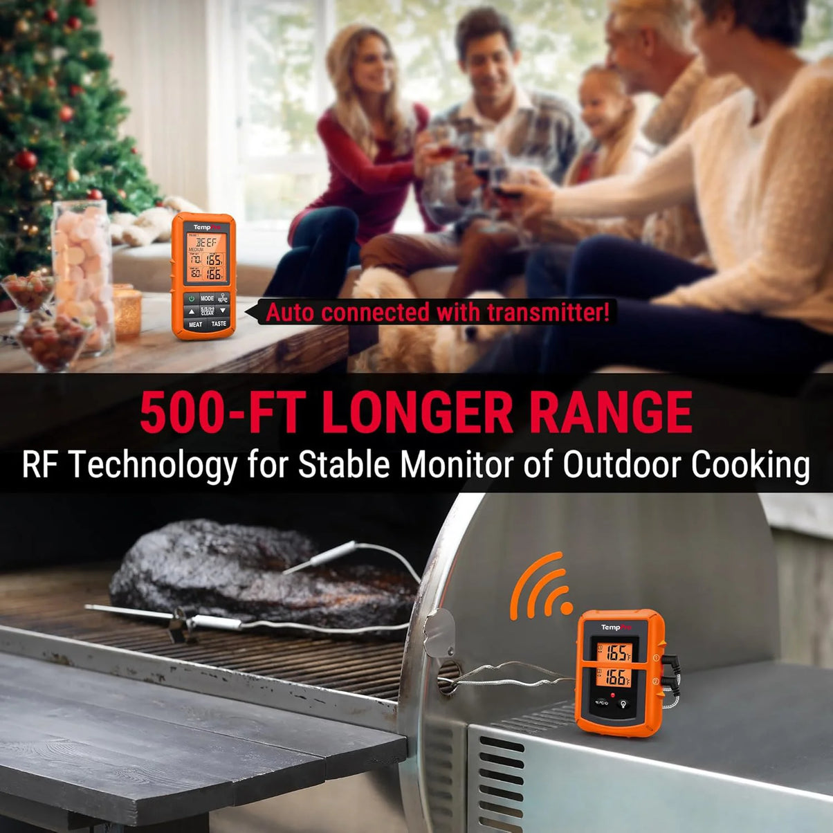 TempPro TP20B Wireless Leave-In Meat Thermometer + TP03H Instant-Read Thermometer — Value Pack