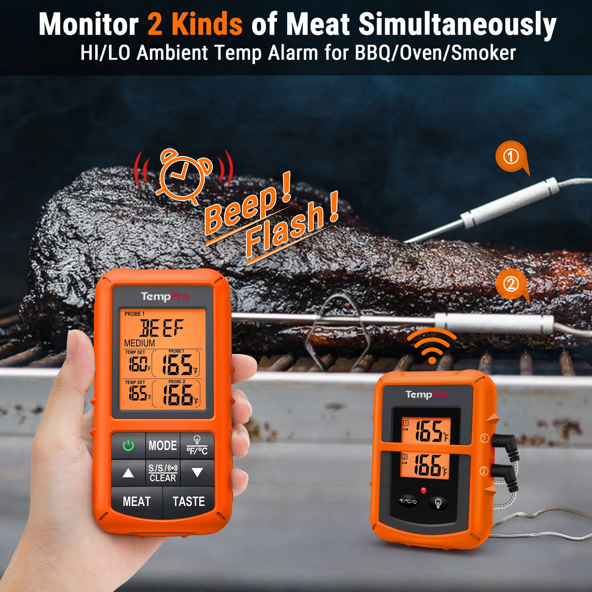 TempPro TP20B Wireless Leave-In Meat Thermometer + TP03H Instant-Read Thermometer — Value Pack