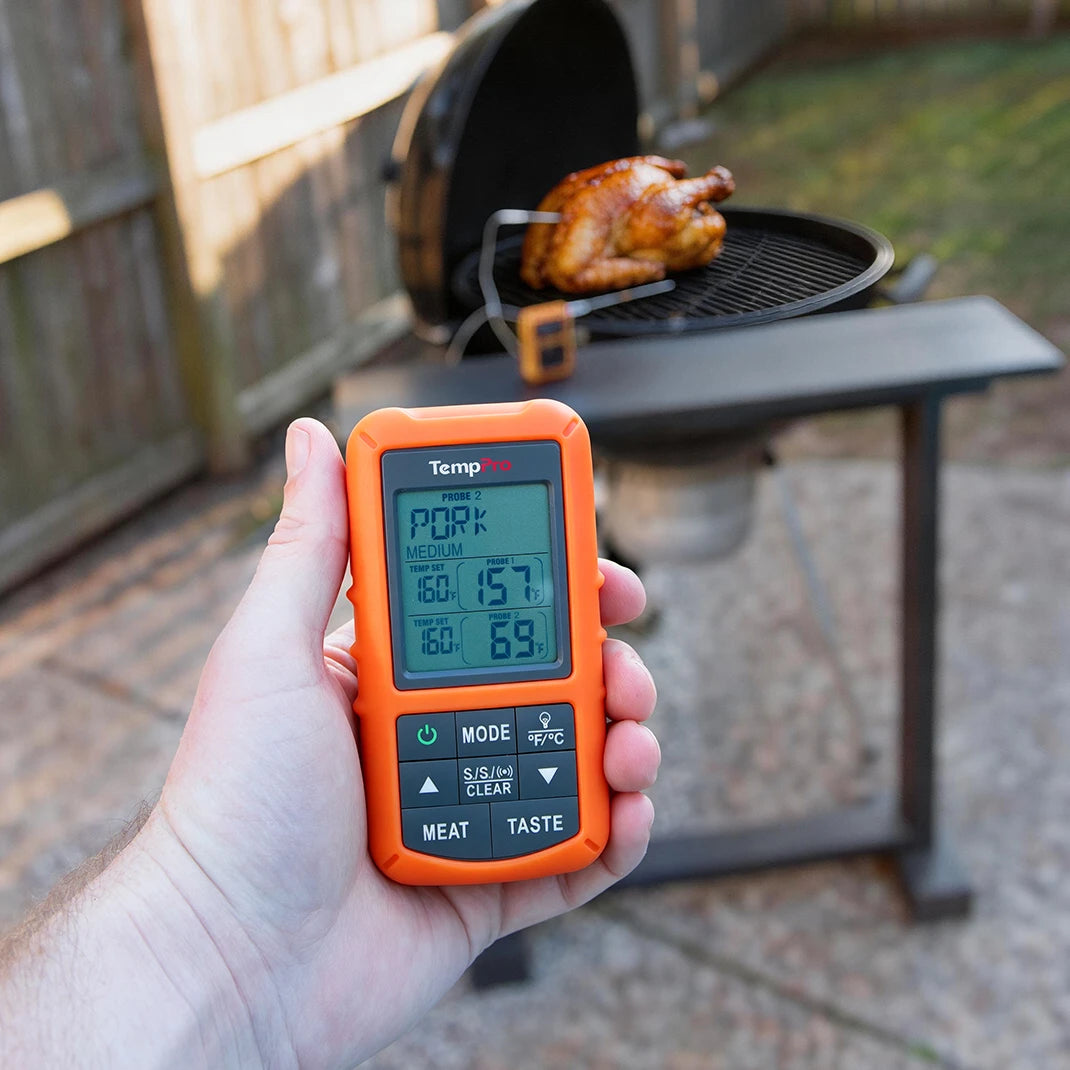 Termómetro inalámbrico para carne TP20B naranja con 2 sondas