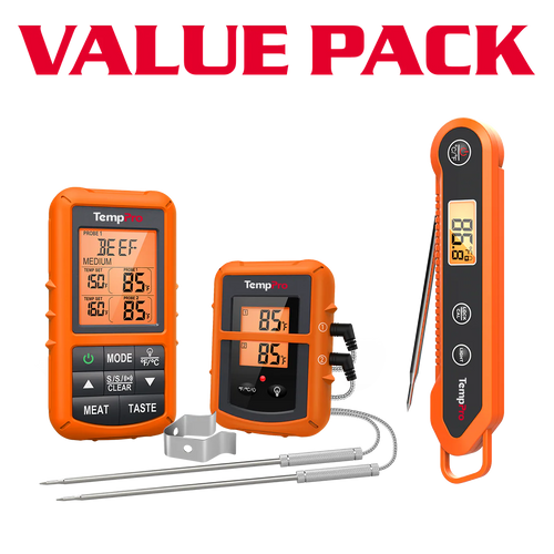 TempPro TP20B Wireless Leave-In Meat Thermometer + TP03H Instant-Read Thermometer — Value Pack