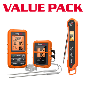 TempPro TP20B Wireless Leave-In Meat Thermometer + TP03H Instant-Read Thermometer — Value Pack