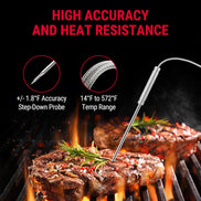 Termómetro de carne inalámbrico TempPro TempSync CORE TP20B — Sonda doble, transmisor y receptor (no requiere aplicación)