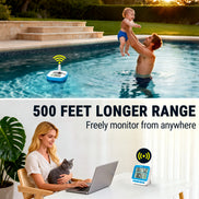 Thermomètre de piscine solaire sans fil TempPro TempAir PLUS TP212B - Portée de 150m, étanche IPX8