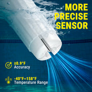 Thermomètre de piscine solaire sans fil TempPro TempAir PLUS TP212B - Portée de 150m, étanche IPX8