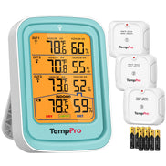 TempPro TempAir PLUS TP220B Wireless Indoor Outdoor Thermometer & Hygrometer — 3 Remote Sensors, 500ft