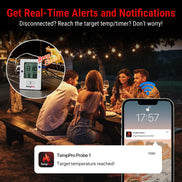 Termómetro Inalámbrico para Carne TempPro TempSync PRO TP25 — 4 Sondas, Bluetooth Inteligente