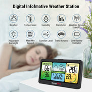 Station météo domestique sans fil TempPro TempAir PLUS TP280B — Portée de 300 m, prévisions et baromètre