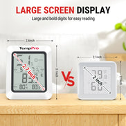 TempPro TempAir ELITE TP350 Bluetooth Hygrometer & Thermometer — 260ft Range, 2-Year Data Storage