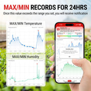 TempPro TempAir ELITE TP350 Bluetooth Hygrometer & Thermometer — 260ft Range, 2-Year Data Storage