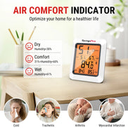 TempPro TempAir ELITE TP350 Bluetooth Hygrometer & Thermometer — 260ft Range, 2-Year Data Storage