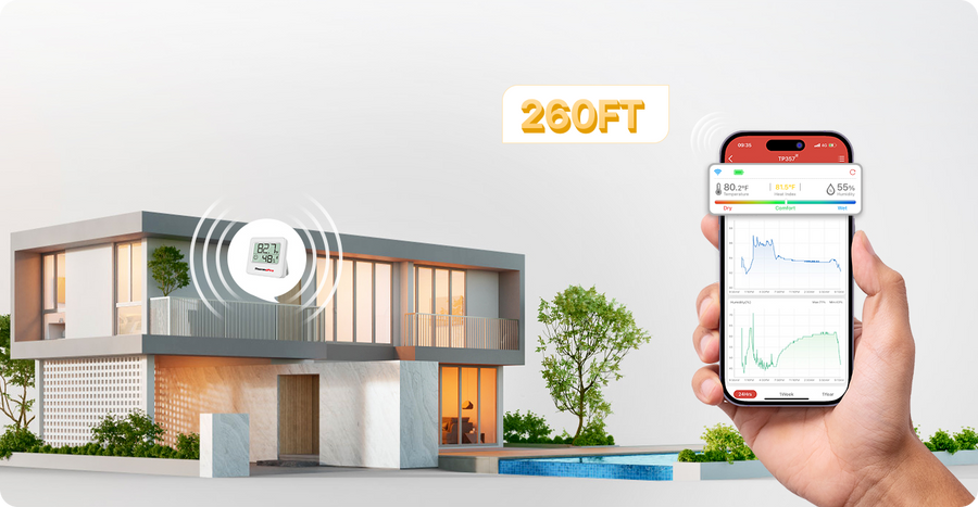 Termómetro higrómetro Bluetooth para interiores TempPro TP357 (paquete de 2)