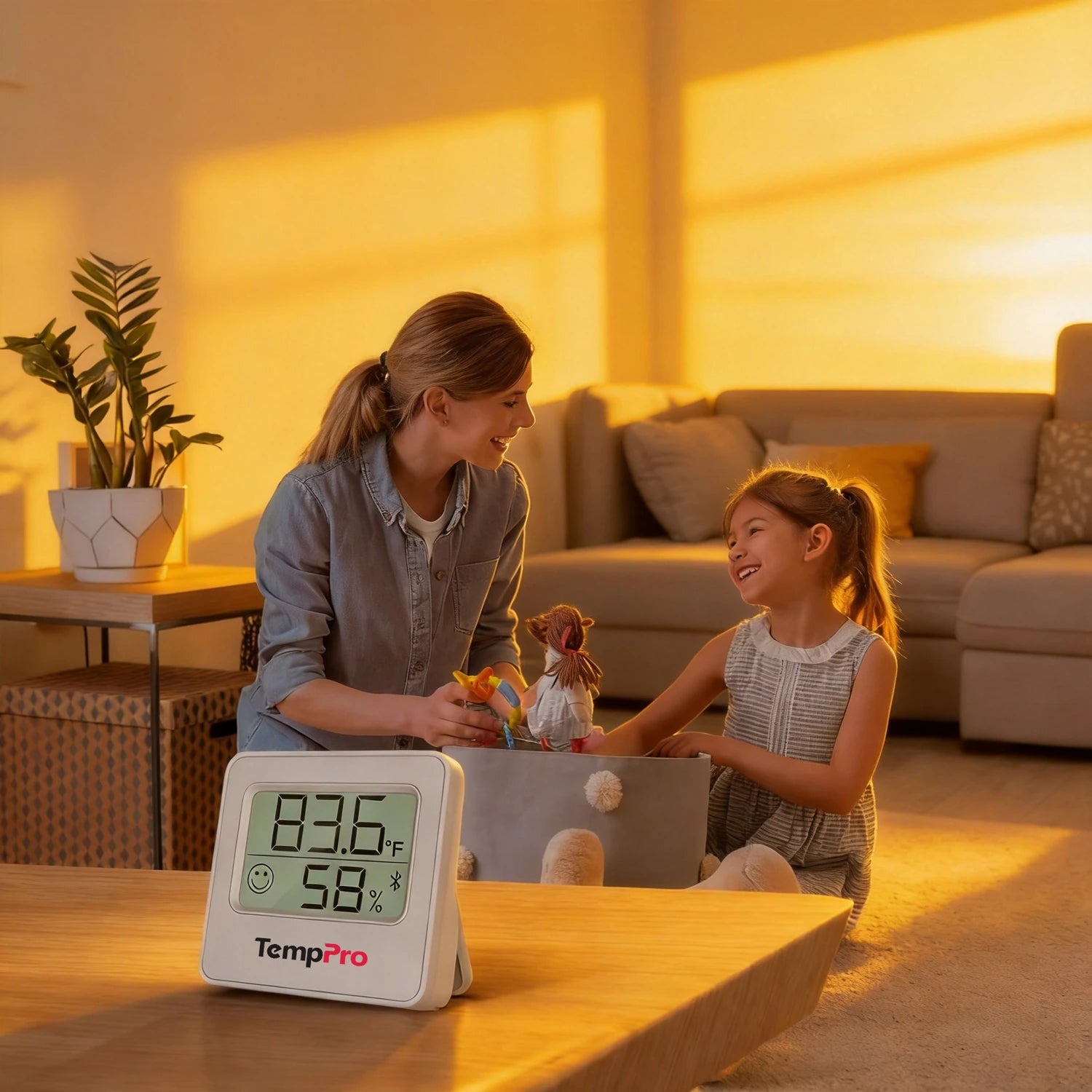 TempPro TP357 Bluetooth Indoor Hygrometer & Thermometer — 260ft Range, Instant Alerts