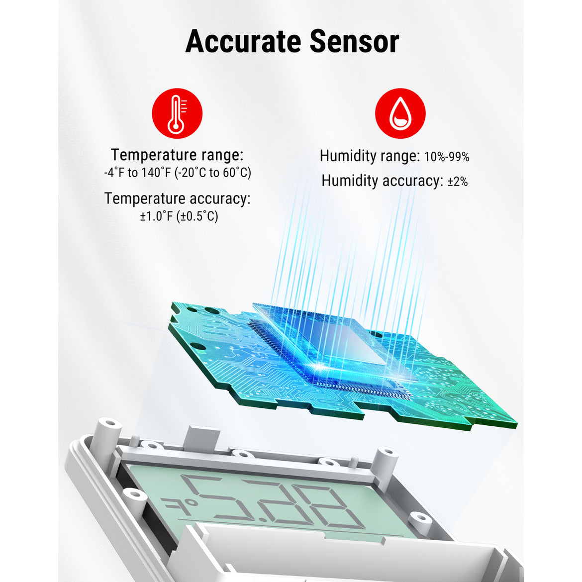 Thermomètre et hygromètre d'intérieur Bluetooth TempPro TempAir ELITE TP357 — Portée de 80 m, alertes instantanées