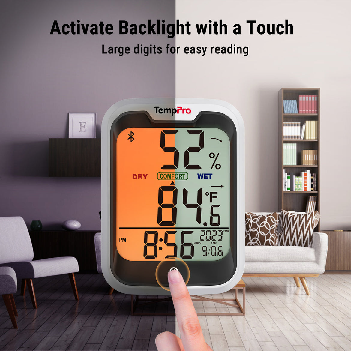 TempPro TempAir ELITE TP358 Bluetooth Indoor Hygrometer & Thermometer — 260ft Range, Smart App