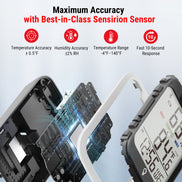 TempPro TempAir ELITE TP358 Bluetooth Indoor Hygrometer & Thermometer — 260ft Range, Smart App
