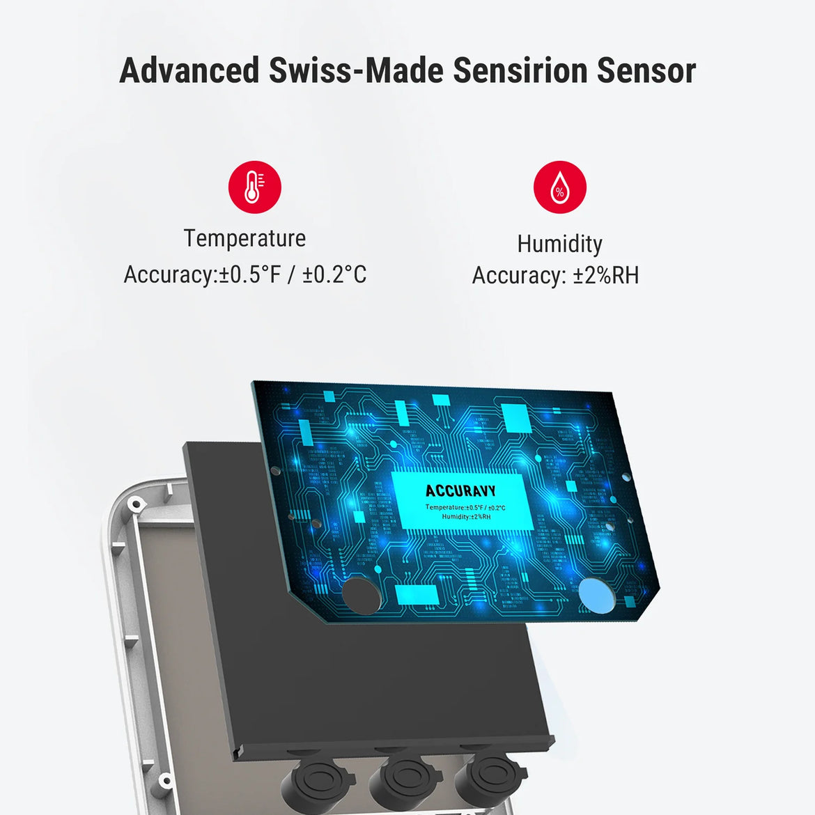 TempPro TempAir ELITE TP359 Hygromètre et thermomètre d'intérieur Bluetooth — Portée de 80 m, application intelligente