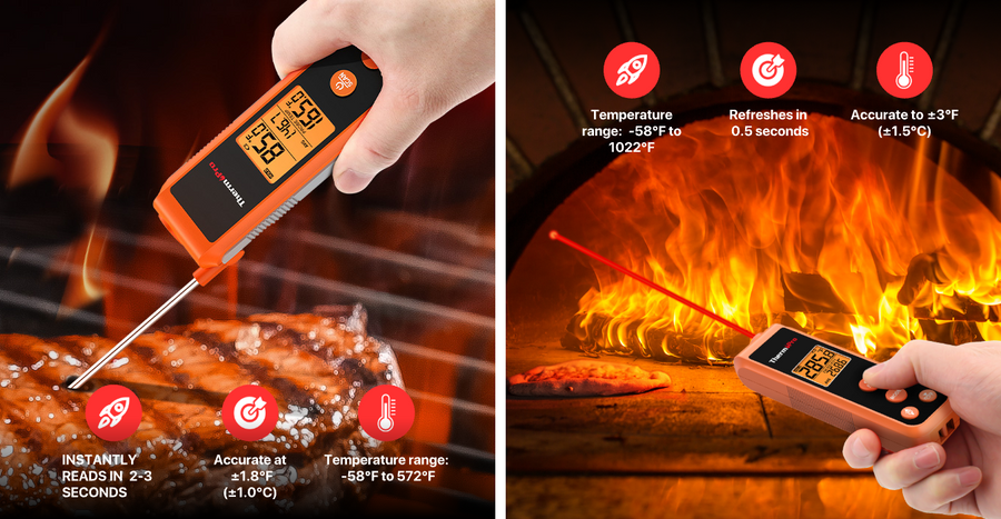 TempPro TempSpike Pro TP980 WiFi Meat Thermometer (2 Probes) + TP420 2-in-1 Infrared & Instant-Read Thermometer