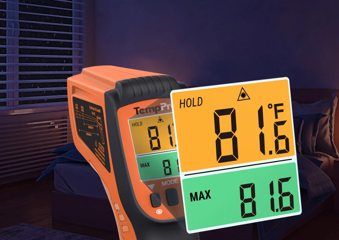 TempPro TP450 Dual-Laser Infrared Thermometer — 0.5s Response, 16:1 D:S