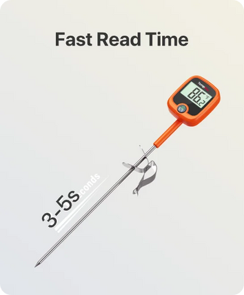 Thermomètre à bonbons numérique TempPro TempDip PLUS TP509 — Sonde de 20 cm avec clip de fixation pour casserole