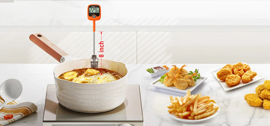 Thermomètre à bonbons numérique TempPro TempDip PLUS TP509 — Sonde de 20 cm avec clip de fixation pour casserole