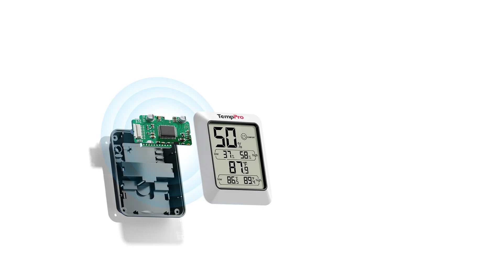 TempPro TP50 Digital Indoor Thermometer & Hygrometer — Calibratable, Large Backlit