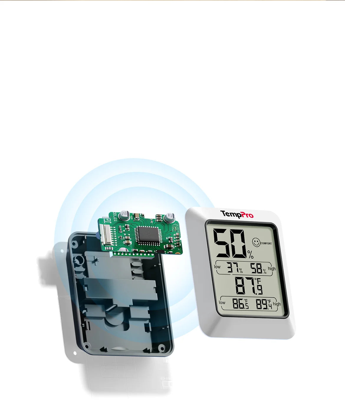 TempPro TP50 Digital Indoor Thermometer & Hygrometer — Calibratable, Large Backlit