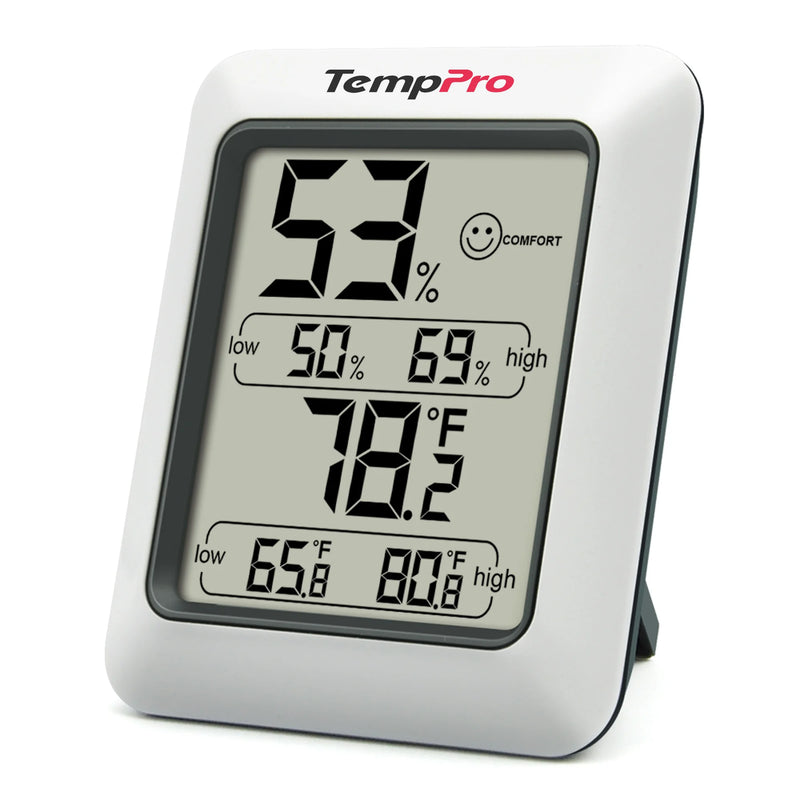 TempPro TP50 Digital Indoor Thermometer & Hygrometer — Calibratable, Large Backlit