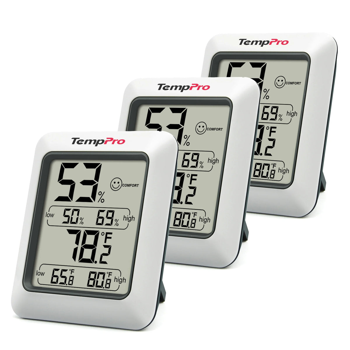 TempPro TempAir CORE TP50 Digital Indoor Thermometer & Hygrometer — Calibratable, Large Backlit