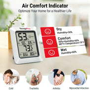 TempPro TempAir CORE TP50 Digital Indoor Thermometer & Hygrometer — Calibratable, Large Backlit
