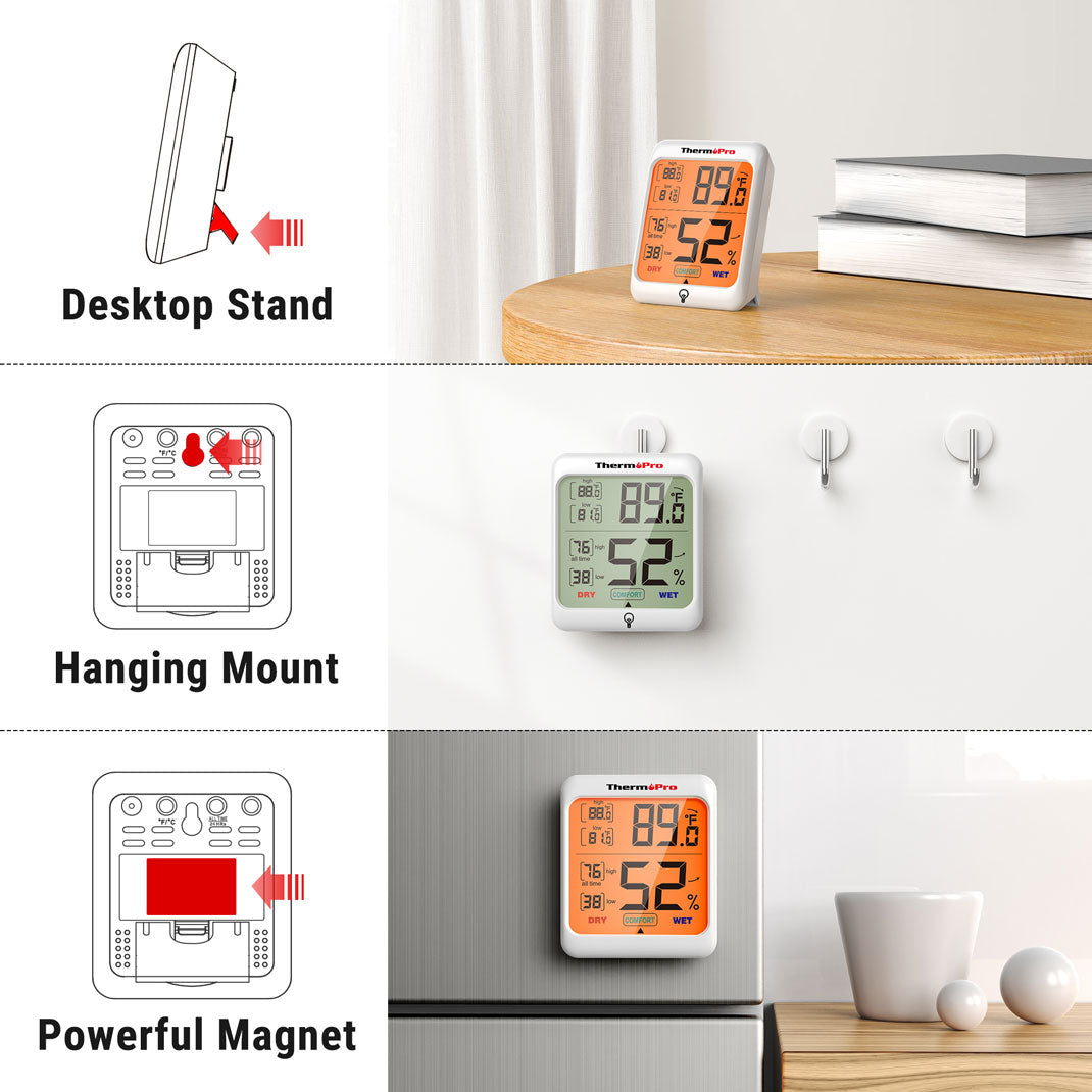 TP53 Lot de 2 thermomètres hygromètres d'intérieur