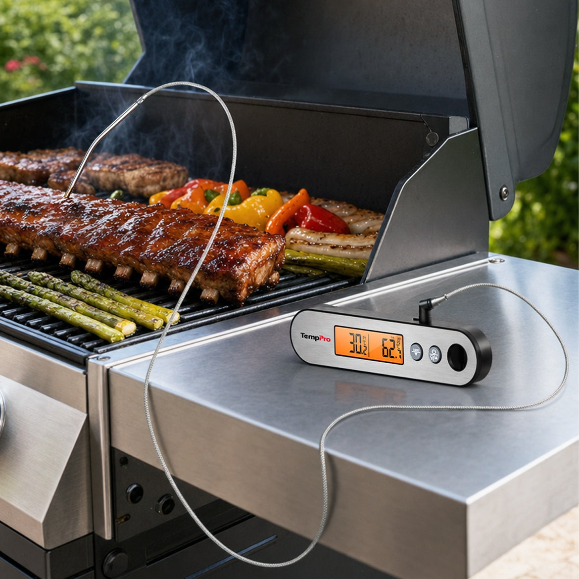 TempPro TempSwift PLUS TP610 Leave-In Meat Thermometer — Oven-Safe Probe, Instant Alarm