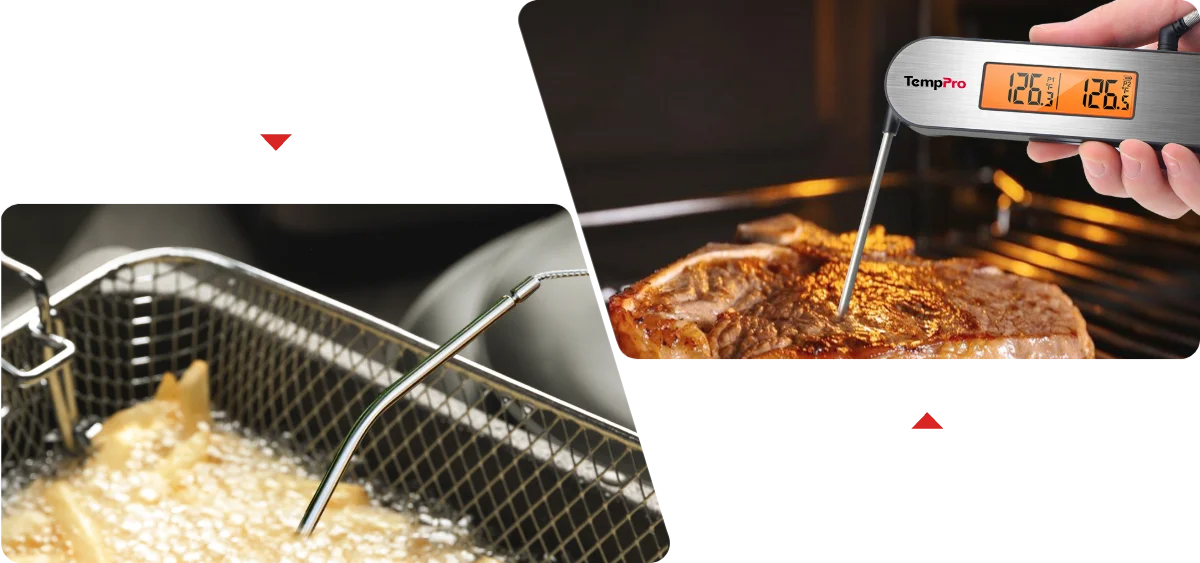TempPro TP610 Leave-In Meat Thermometer — Oven-Safe Probe, Instant Alarm