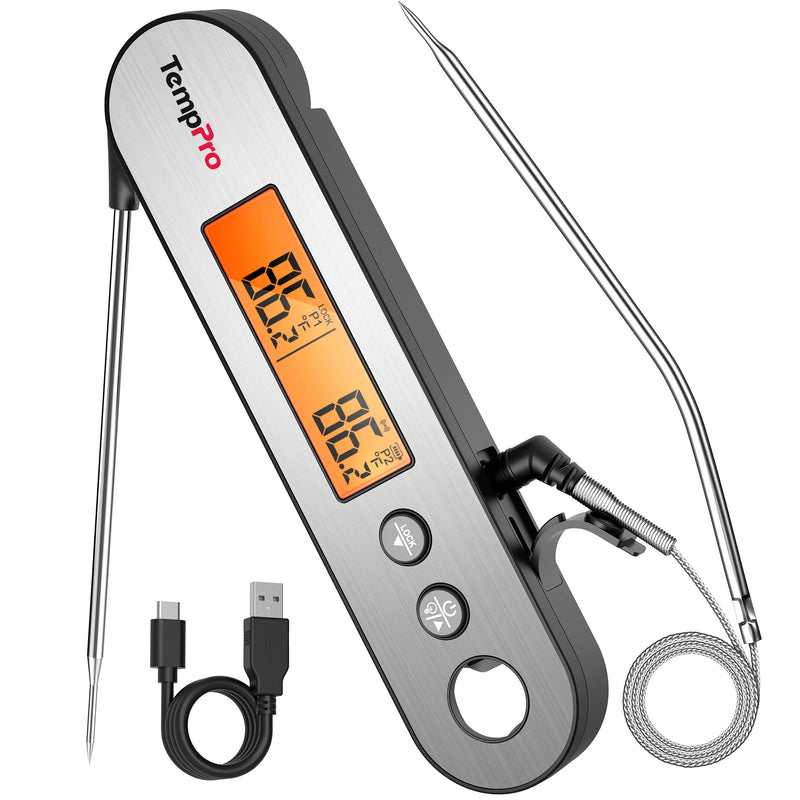 TempPro TP610 Leave-In Meat Thermometer — Oven-Safe Probe, Instant Alarm
