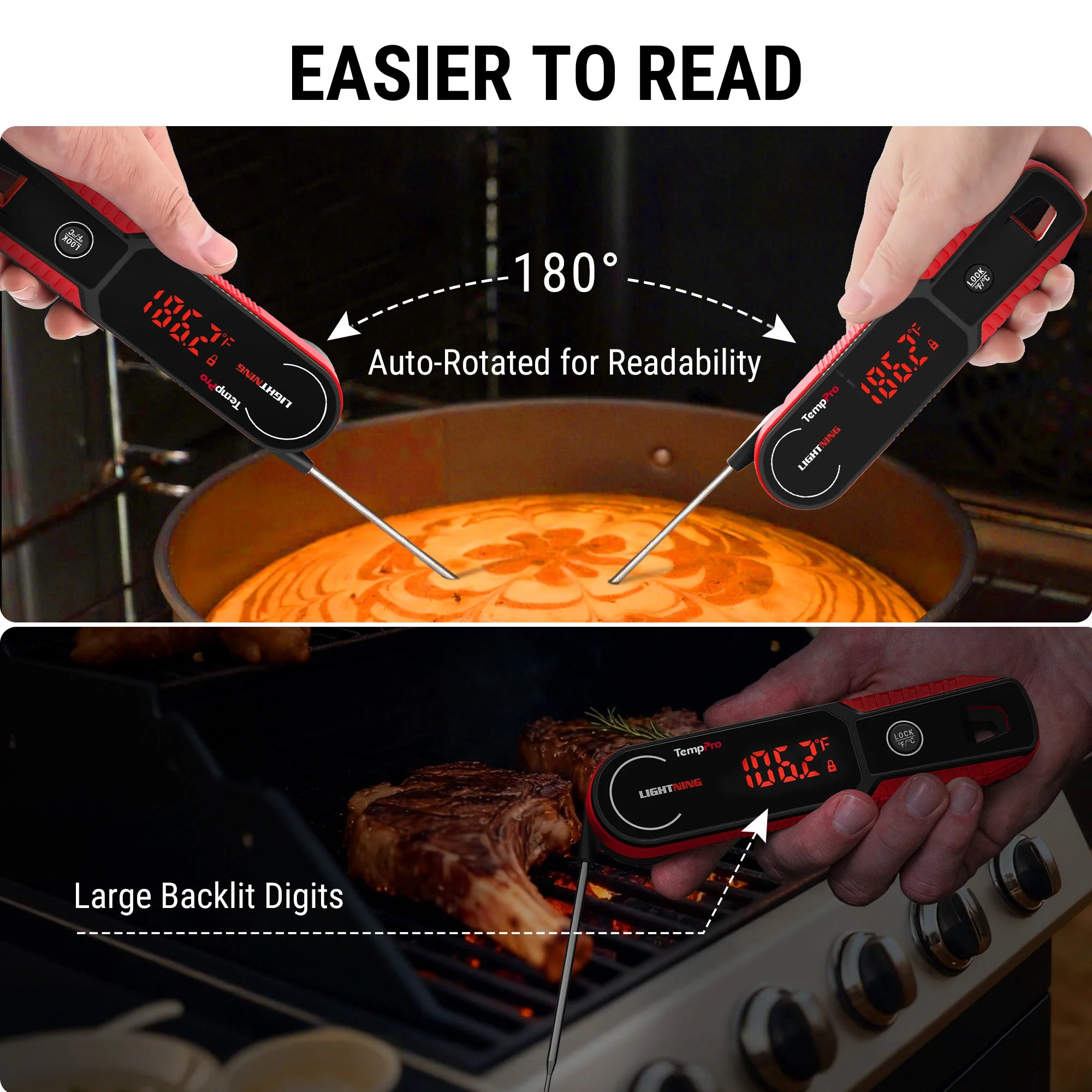 Thermomètre à viande à lecture instantanée en une seconde ThermoPro TP622 Lightning