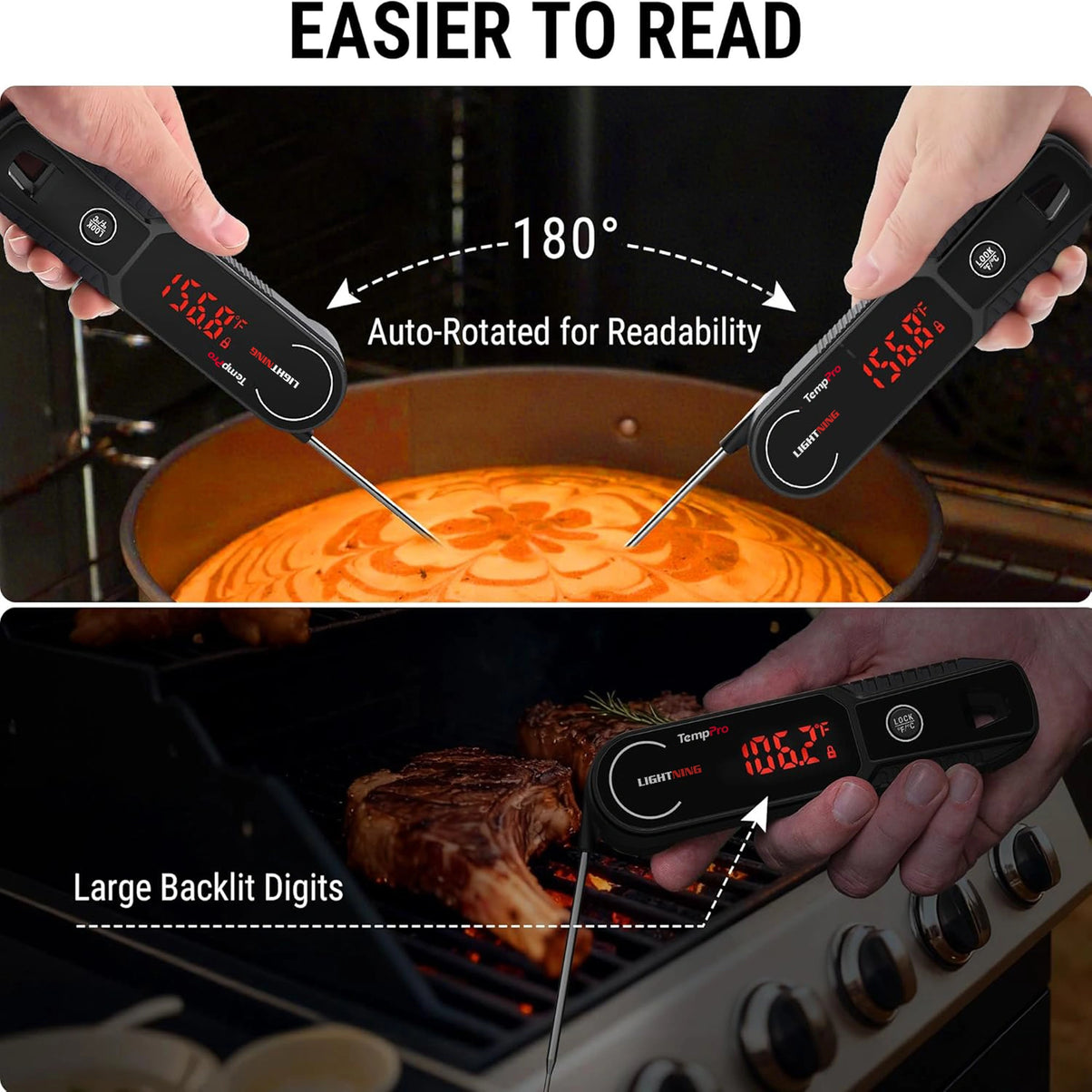 TempPro TP622 Lightning Instant-Read Meat Thermometer — Ultra-Fast, Waterproof
