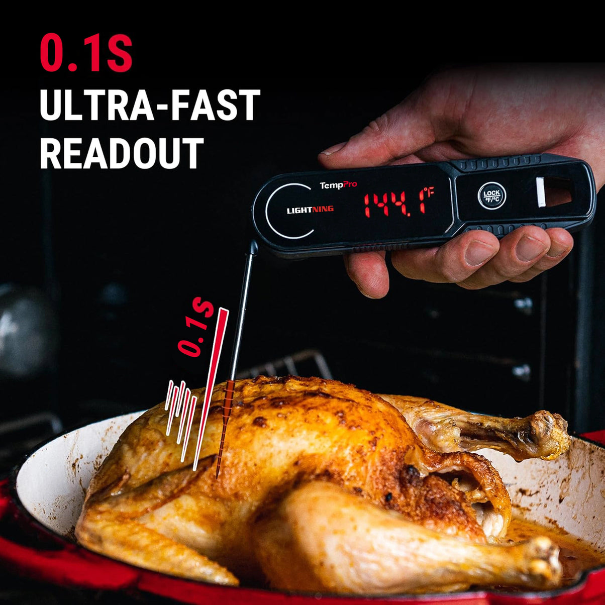 TempPro TP622 Lightning Instant-Read Meat Thermometer — Ultra-Fast, Waterproof