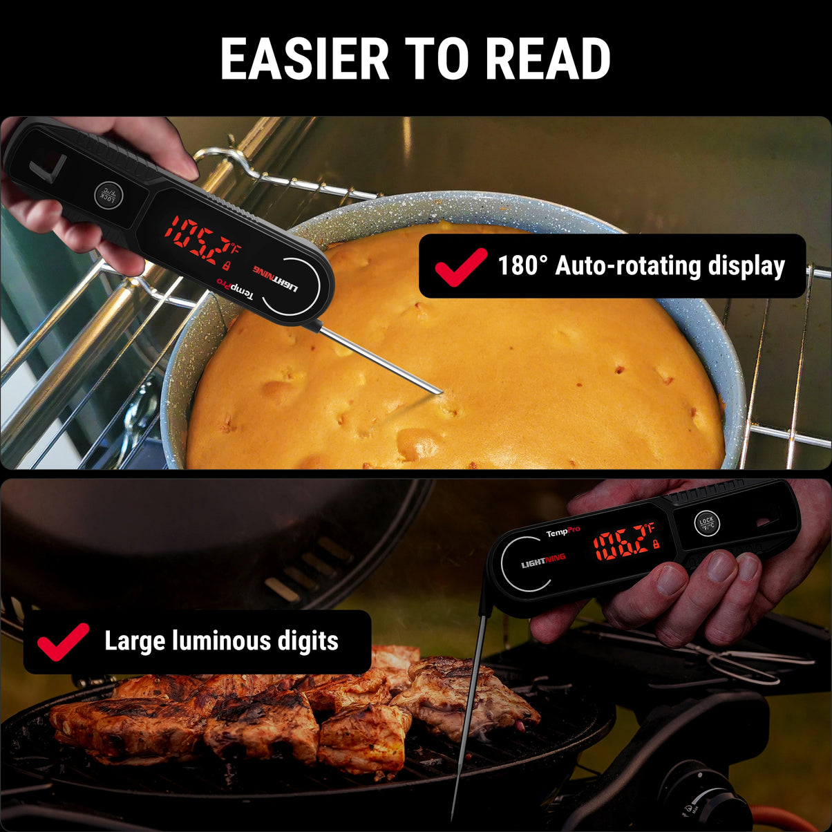 TempPro TP622 Lightning Instant-Read Meat Thermometer — Ultra-Fast, Waterproof