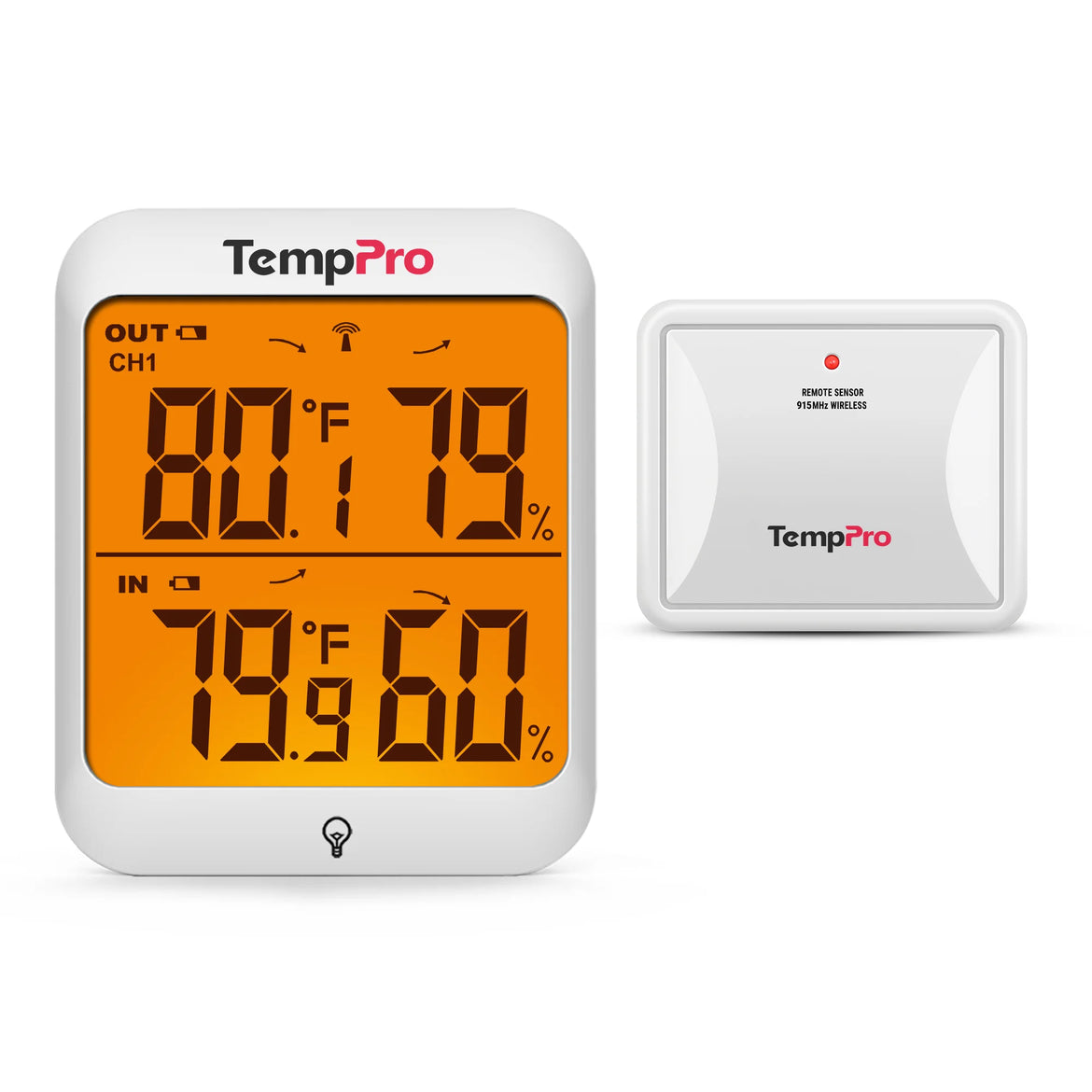 TempPro TempAir PLUS TP63B Wireless Indoor Outdoor Thermometer & Hygrometer — Up to 4 Locations, 500ft